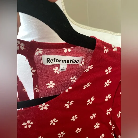 Reformation Women’s Floral Mini Dress Size 4 - Picture 4 of 7